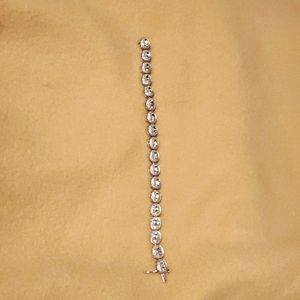 White sapphire and diamond accent bracelet